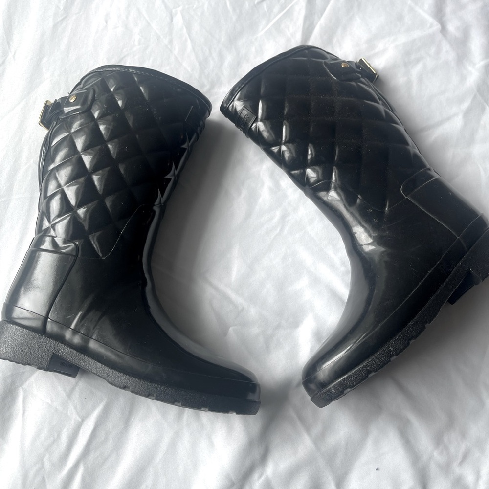 Hunter Refined Gloss Quilt Short Rain Boots